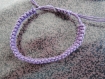 Bracelet tressé en coton ciré violet 