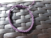 Bracelet tressé en coton ciré violet 