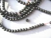 10 perles en héamatite non magnétque rondes noires 4 mm 