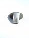 1 fermoir magnétique argenté rectangle pour cuir de 10 mm 