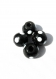 4 perles lampwork faite main noires à poids blancs 11 mm 