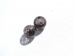 2 perles globes de verre soufflé à la main rayures obliques transparentes et indigo 13 mm 