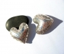 1 perle coeur en métal argenté de style tibétan de 30 mm gravée 