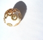 Perle indonésienne faite main blanche et doré 19 mm 