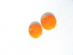 2 sequins émaillés ronds orange de 10 mm 
