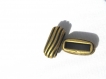 2 perles passantes ovales bronze pour bracelet cuir 10 mm 
