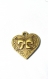 Breloque pendentif coeur bronze avec petit noeud 20 mm 