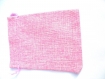 Sachet à bijoux en toile de chanvre couleur rose 13,5x10 cm 