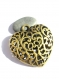 Pendentif coeur 3 d ouvragé style tibétain en bronze de 51 mm 