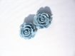2 perles fleur en résine bleue 18 mm 
