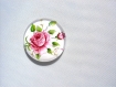 Cabochon en verre rose rose 25 mm 