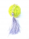 Grand pompon pampille mauve en polyester de 13 cm 