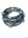 Bracelet manchette fil mémoire bohême multicolore perles de rocailles et fleur hématite 