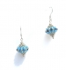 Boucles d'oreilles bleues en forme de toupie faite main en perles cristal swarovski 