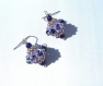 Boucles d'oreilles violettes en forme de toupie faite main en perles cristal swarovski 