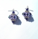 Boucles d'oreilles violettes en forme de toupie faite main en perles cristal swarovski 