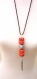 Collier sautoir perles orange style oriental 