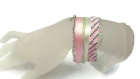 Bracelet multi-rangs rose et argenté : collection les romantiques 