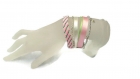 Bracelet multi-rangs rose et argenté : collection les romantiques 