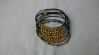 Bracelet en cuir noir 8 tours et perles dorées : collection les cuirs 