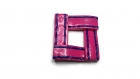 Pendentif carré rose et violet en fimo 