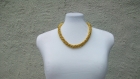 Parure collier et bracelet en perles synthétiques dorées : collection les soirees 