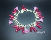 Bracelet fleurs roses clair
