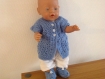 Brassière bébé et chaussons kimono layette bleue taille naissance 