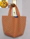 Petit sac de shopping "orange fleurs bleue" 