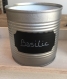 Pots basilic - ciboulette - thym - recyclage boîtes de conserves 