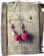 Boucles d'oreilles fantaisie roses rose et coeurs argentés 