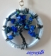 Porte clés arbre de vie bleu en azurite 