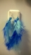 Boucles d'oreilles en plumes et perles bleu foncé et turquoise 