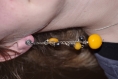 Boucles d'oreilles à perles jaunes et perles en plomb 