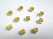 20 perles métal intercalaires fleur couleur doré 5x3mm 