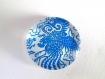 1 cabochons en verre imprimé fleur bleu 25mm (7) 