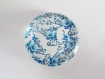1 cabochons en verre imprimé fleur bleu 25mm (3) 