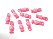 10 pendentifs acrylique forme bonbon 21x7mm couleur rose 