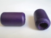 2 perles en bois tube 35x20mm couleur violet 