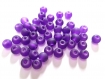 20 perles violet en verre givré 4mm (a-13) 