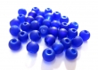 20 perles bleu foncé en verre givré 4mm (a-15) 