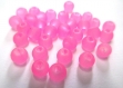 20 perles rose en verre givré 4mm (a-15) 