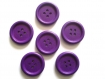 6 boutons en bois 23mm violet à 4 trous 