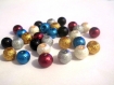 30 perles mélange de couleur brillant en verre 8mm 