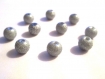 10 perles gris brillant en verre 8mm 