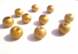 10 perles doré brillant en verre 8mm 