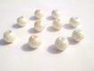 10 perles blanc brillant en verre 8mm 