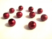 10 perles rouge brillant en verre 8mm 
