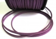 5m cordon suédine violet pailleté aspect daim 3 mm 
