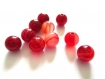 20 perles agate rayée nuances de rouge 6mm 